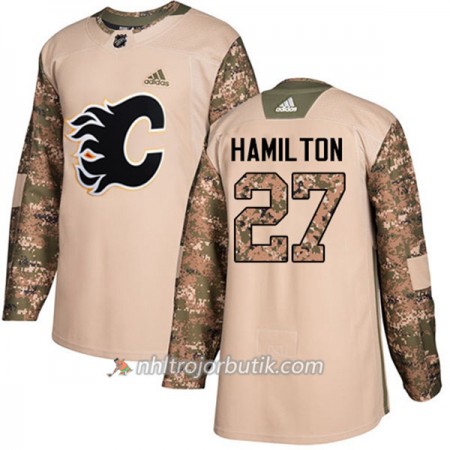 Män Ishockey Calgary Flames Tröja Dougie Hamilton 27 Adidas 2017-2018 Camo Veterans Day Practice Authentic